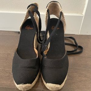 Castaner Carina wedge espadrilles black